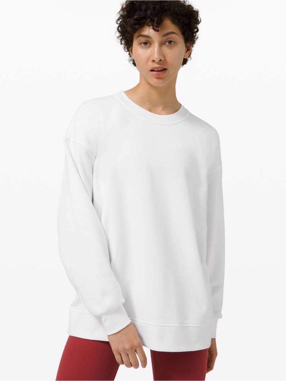 Lululemon Perfectly Oversized Crew in White (WHT), size 8, brand new with tags.
